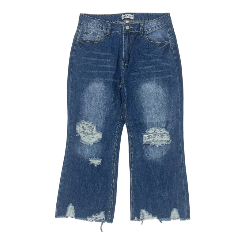 Jeans Flared By Clothes Mentor In Blue Denim, Size:L